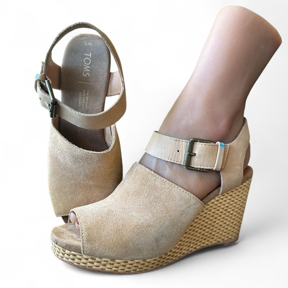 Toms Beige Wedge Sandals